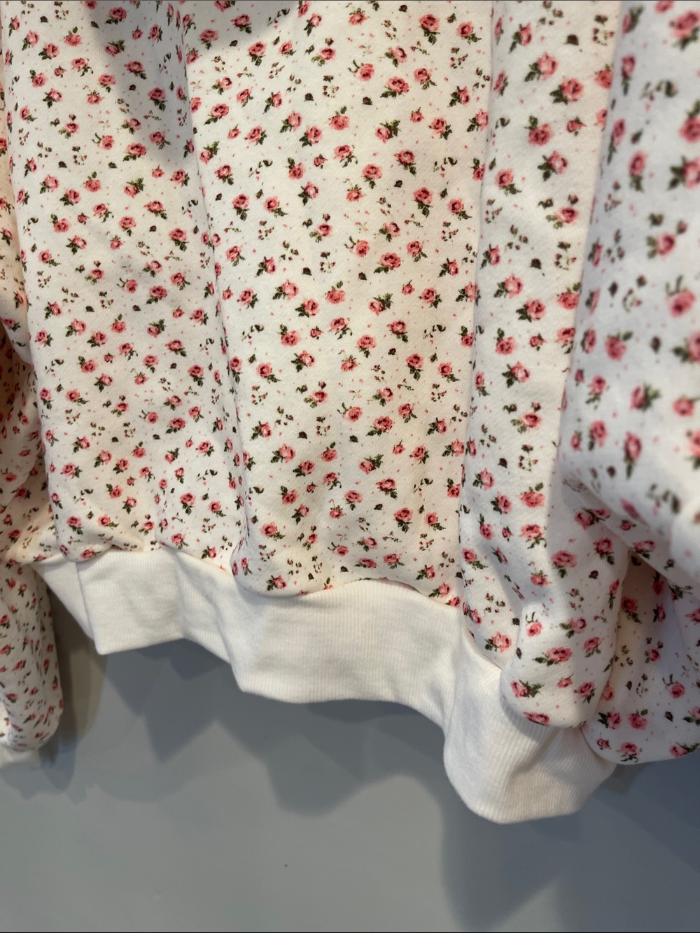 NWT Blogilates Women's Marshmallow Full Zip Hooded Sweatshirt, 2X - Cream Floral - Picture 12 of 12